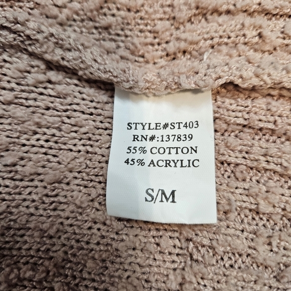 Luna Ivy Dusty Rose Long Open Front Knit Cardigan Size Small Medium Women's - Picture 5 of 7